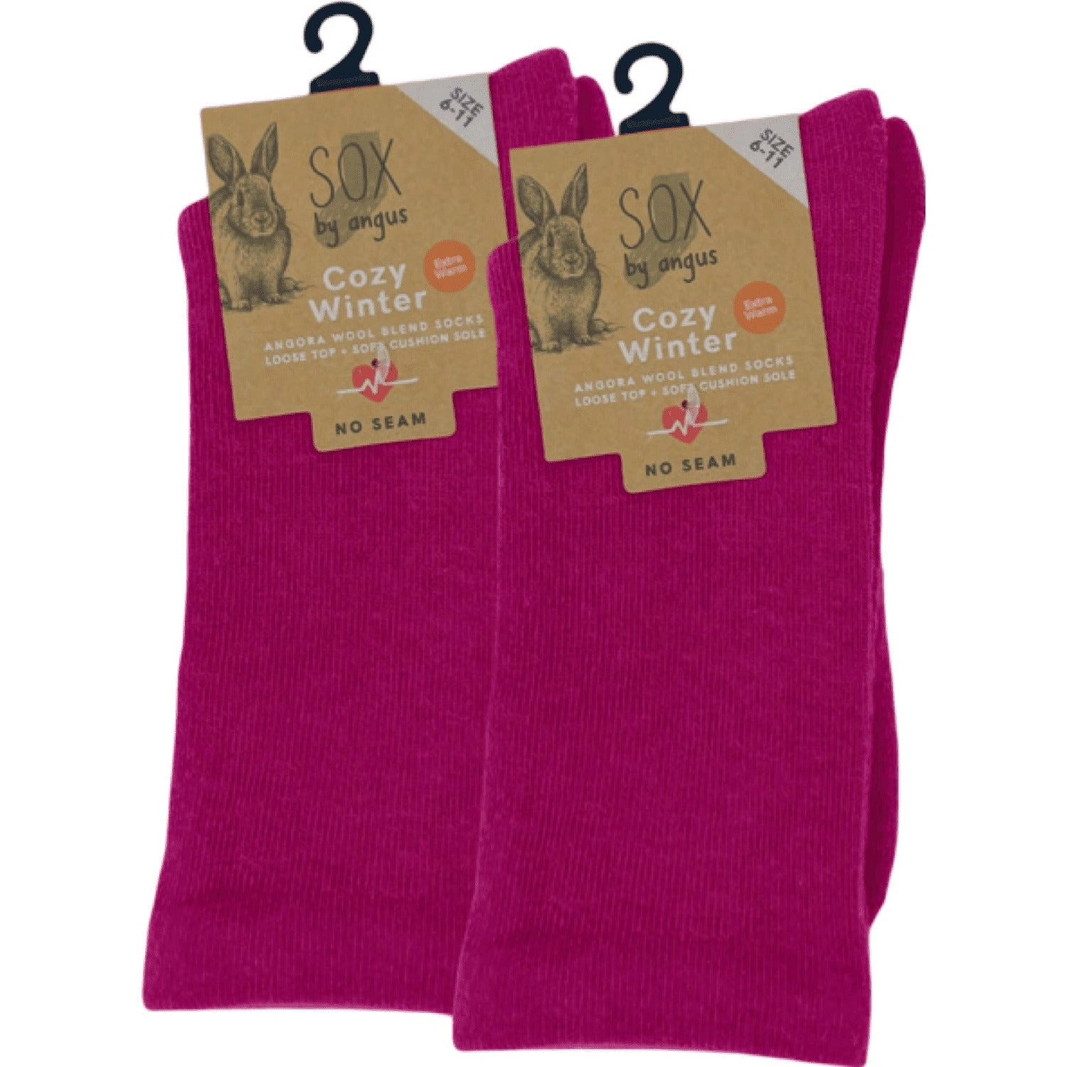 Dreamy Pink Angora Socks Cloud-Soft No-Seam Comfort