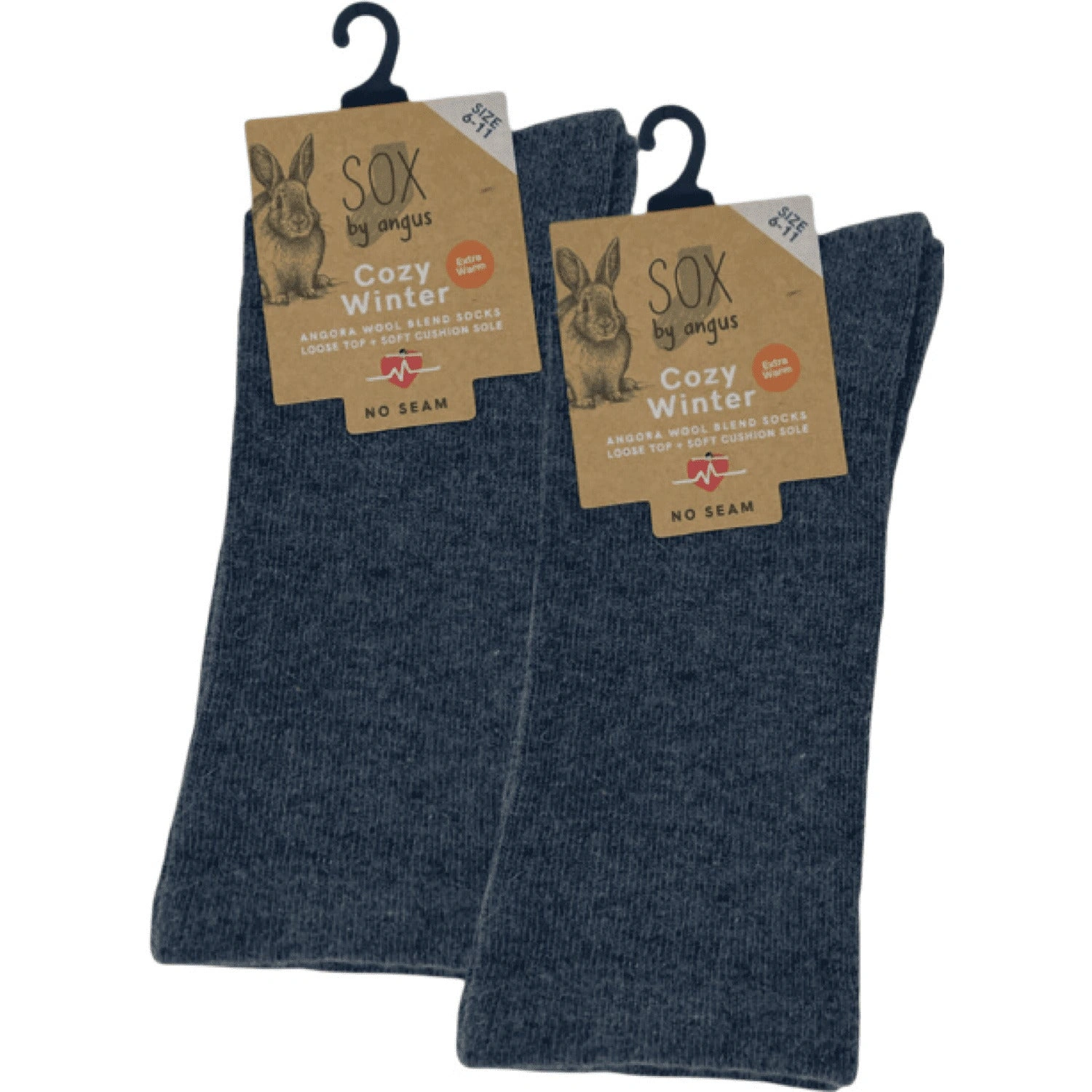 Cloud-Soft Angora Blend Socks - Seamless Comfort, Charcoal Grey.