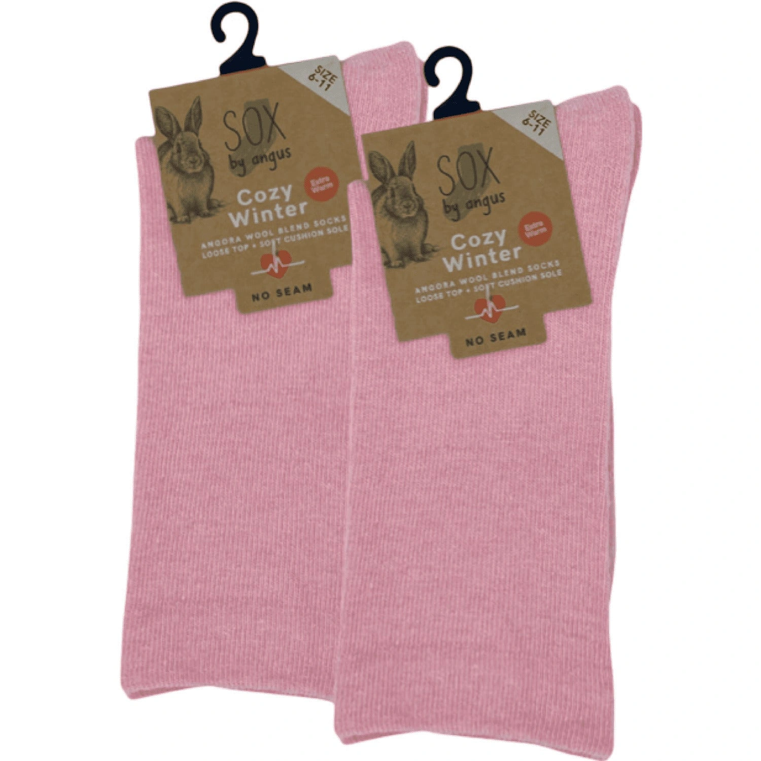 Cozy Pink Angora Bliss Socks: Seam-Free Comfort for Happy Feet
