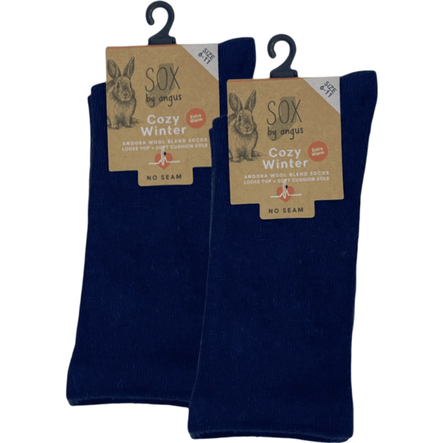 Cozy Angora Blend Socks Navy Perfect Gift No Seam Loose Fit Comfort All Day Long