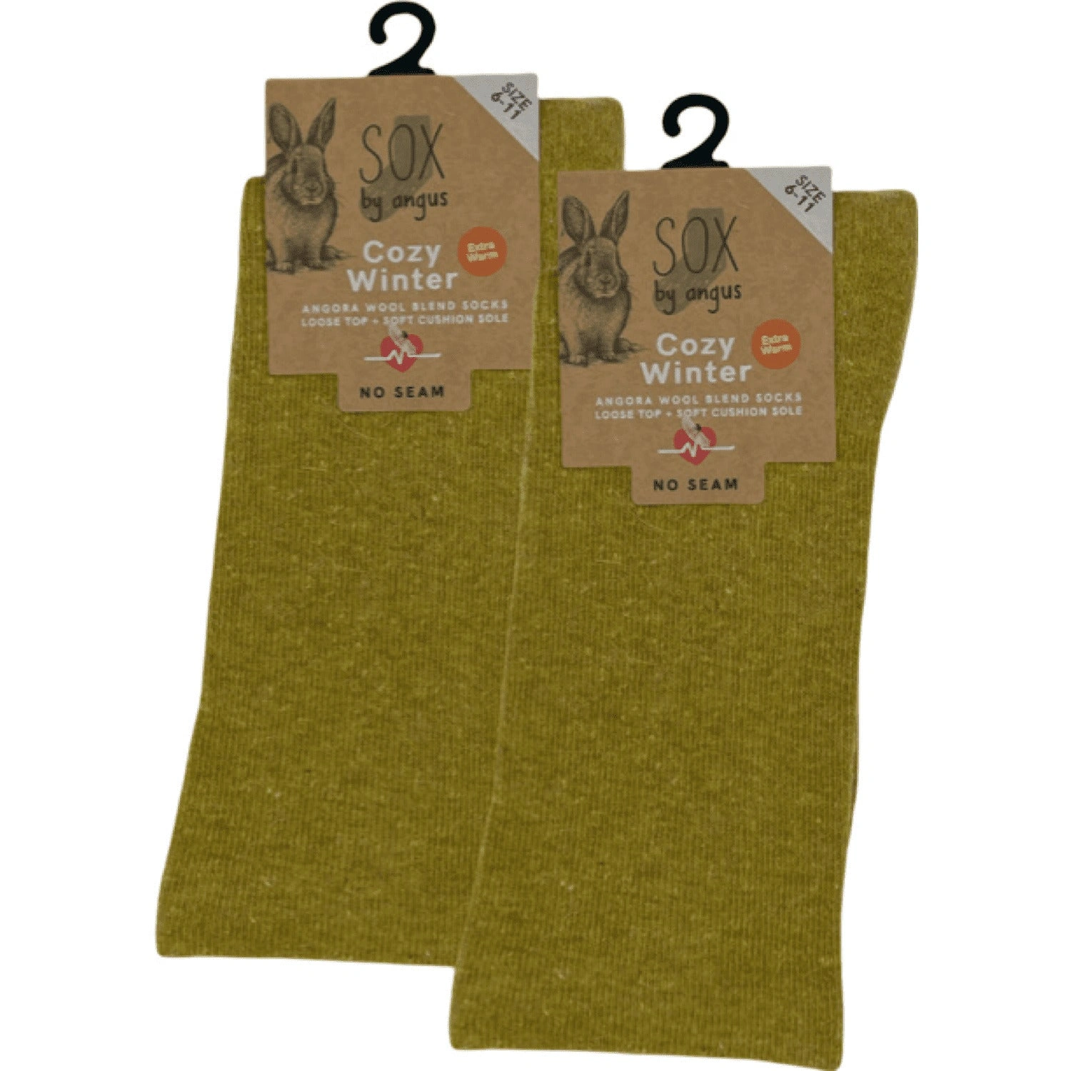Cozy Angora Blend Socks No-Seam Comfort Mustard Yellow